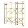 Hanah Home Vg6-Ge Estantería de Mármol Blanco y Dorado